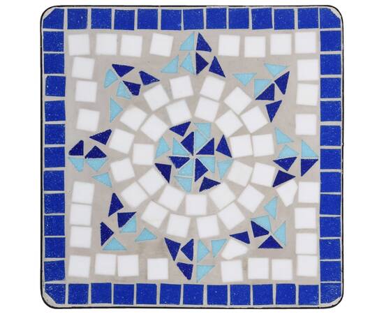 Masă laterală cu mozaic, albastru și alb, ceramică, 4 image