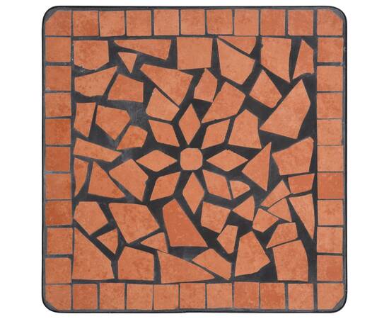 Masă laterală cu mozaic, cărămiziu, ceramică, 5 image