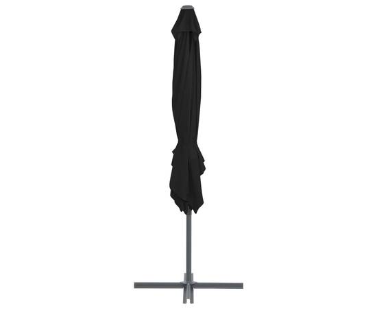Umbrelă în consolă cu stâlp din oțel, negru, 250x250 cm, 5 image