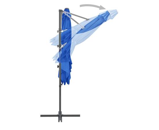 Umbrelă în consolă stâlp din oțel, albastru azuriu, 250x250 cm, 6 image