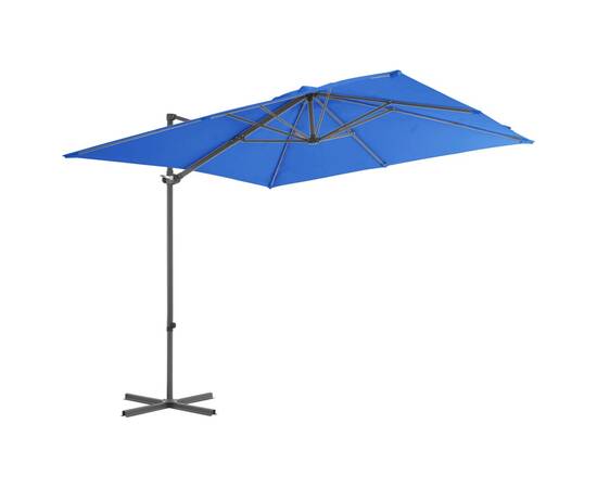 Umbrelă în consolă stâlp din oțel, albastru azuriu, 250x250 cm, 3 image