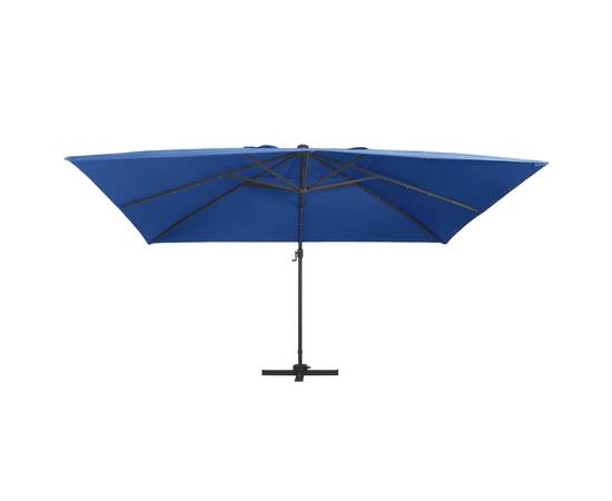 Umbrelă suspendată cu led și stâlp aluminiu azuriu 400x300 cm, 3 image