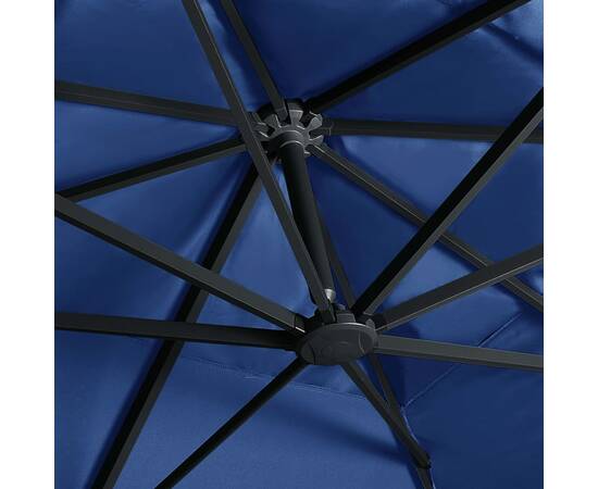 Umbrelă suspendată cu led și stâlp aluminiu azuriu 400x300 cm, 2 image