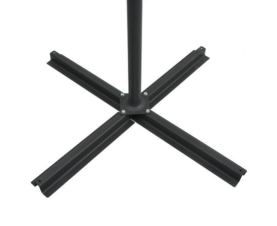 Umbrelă suspendată cu led și stâlp din oțel, negru, 250x250 cm, 8 image