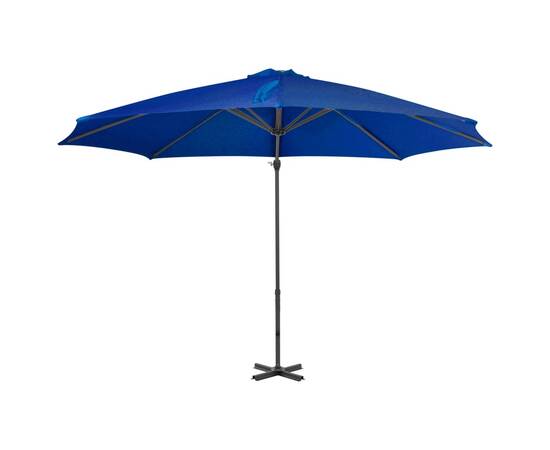 Umbrelă suspendată cu stâlp aluminiu, albastru azuriu, 300 cm, 3 image