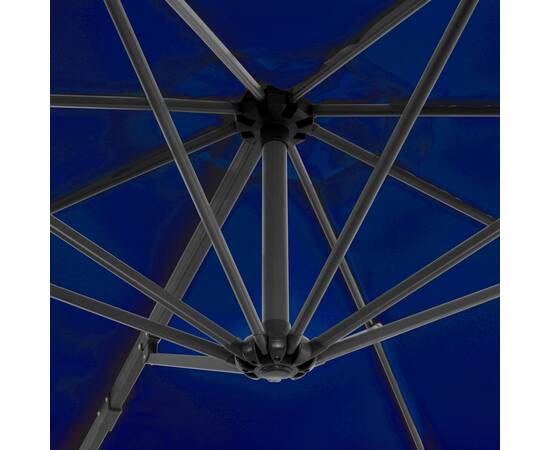 Umbrelă suspendată cu stâlp aluminiu, albastru azuriu, 300 cm, 2 image