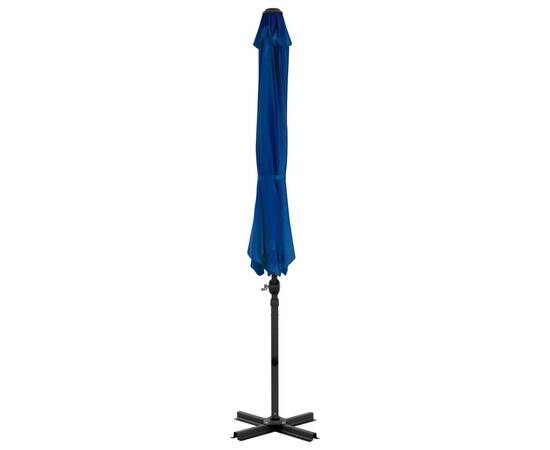 Umbrelă suspendată cu stâlp aluminiu, albastru azuriu, 300 cm, 4 image