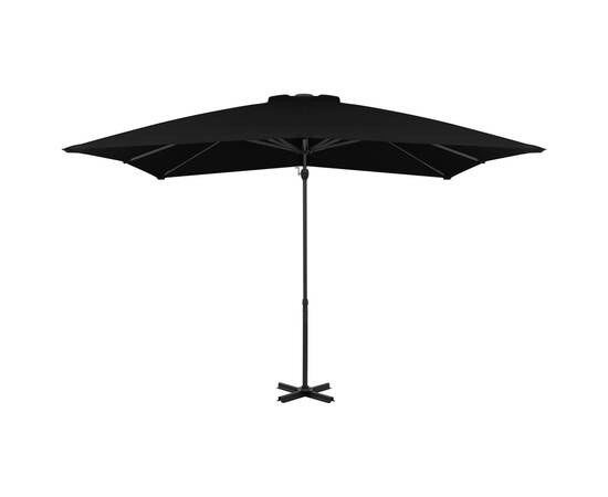 Umbrelă suspendată cu stâlp din aluminiu, negru, 250x250 cm, 3 image