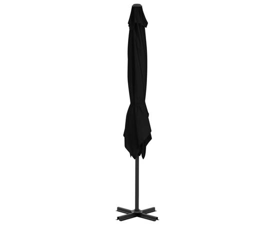 Umbrelă suspendată cu stâlp din aluminiu, negru, 250x250 cm, 4 image