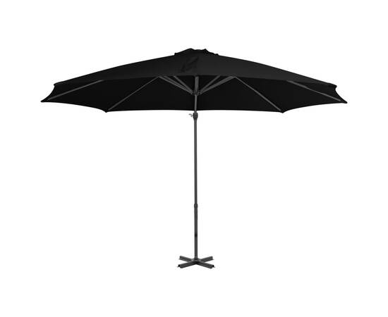 Umbrelă suspendată cu stâlp din aluminiu, negru, 300 cm, 3 image