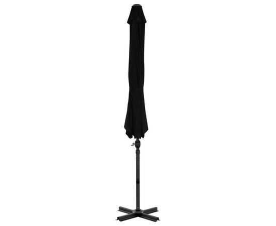 Umbrelă suspendată cu stâlp din aluminiu, negru, 300 cm, 4 image