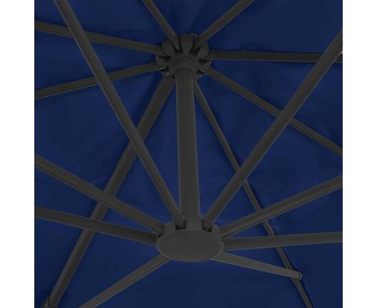 Umbrelă suspendată cu stâlp din aluminiu albastru azuriu 4x3 m, 2 image