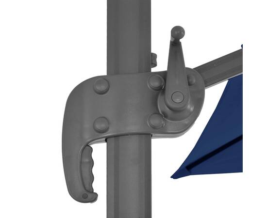 Umbrelă suspendată cu stâlp din aluminiu albastru azuriu 4x3 m, 7 image