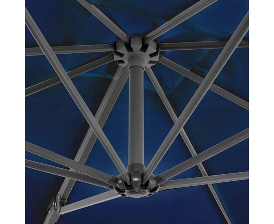 Umbrelă suspendată stâlp aluminiu, albastru azuriu, 250x250 cm, 2 image