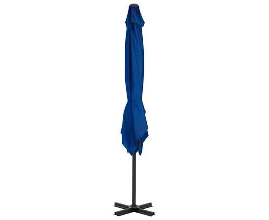 Umbrelă suspendată stâlp aluminiu, albastru azuriu, 250x250 cm, 4 image