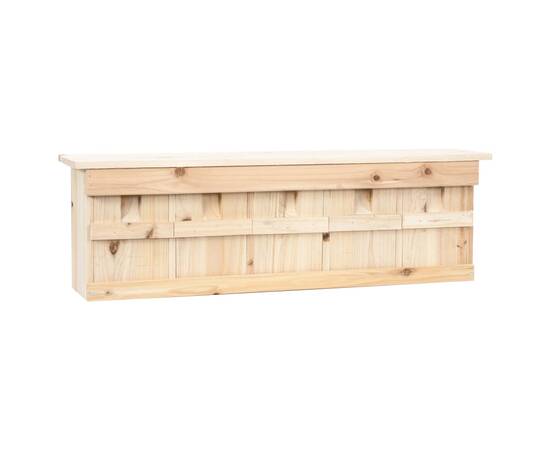 Căsuță de vrăbii cu 5 încăperi, 68 x 15 x 21 cm, lemn de brad