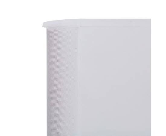 Paravan anti-vânt cu 3 panouri, alb nisipiu, 400x80 cm, textil, 4 image