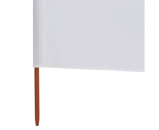 Paravan anti-vânt cu 3 panouri, alb nisipiu, 400x80 cm, textil, 5 image