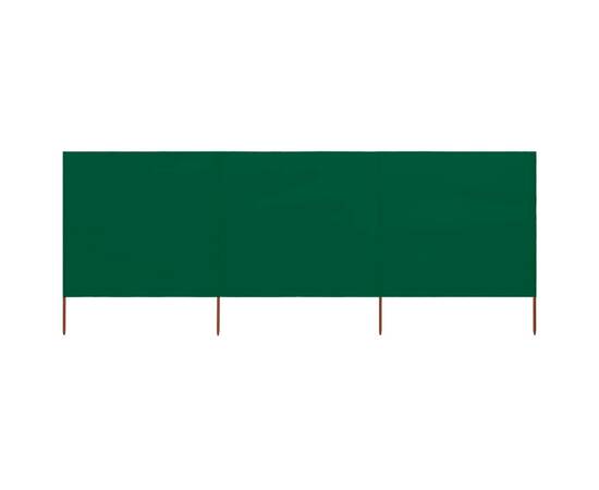 Paravan anti-vânt cu 3 panouri, verde, 400 x 160 cm, textil