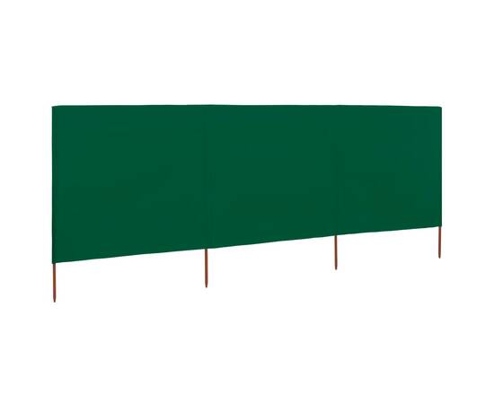 Paravan anti-vânt cu 3 panouri, verde, 400 x 160 cm, textil, 2 image