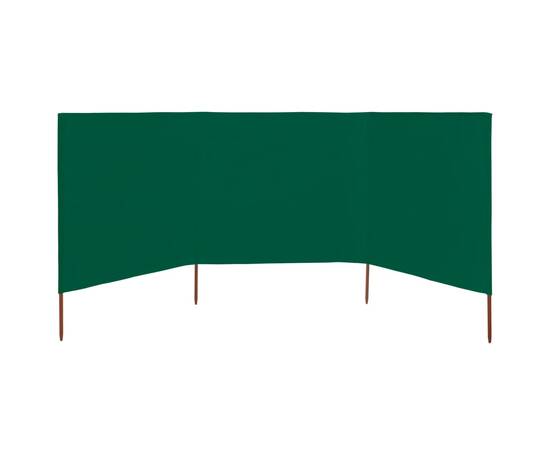 Paravan anti-vânt cu 3 panouri, verde, 400 x 160 cm, textil, 3 image