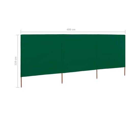 Paravan anti-vânt cu 3 panouri, verde, 400 x 80 cm, textil, 6 image