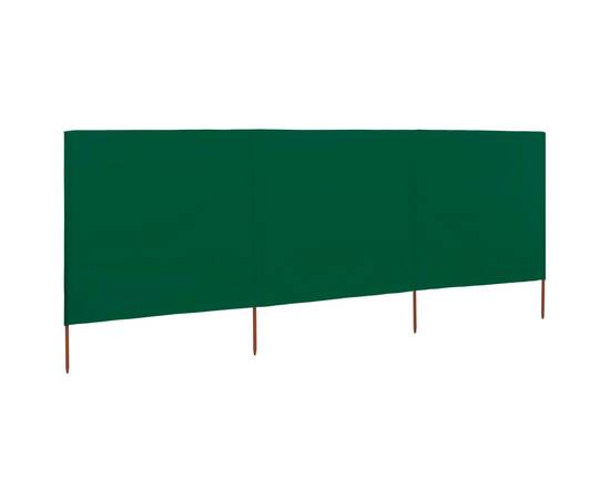 Paravan anti-vânt cu 3 panouri, verde, 400 x 80 cm, textil, 2 image