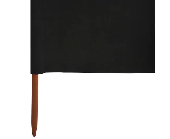 Paravan anti-vânt cu 5 panouri, negru, 600 x 80 cm, textil, 5 image