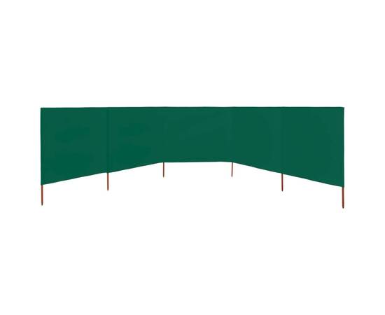 Paravan anti-vânt cu 5 panouri, verde, 600 x 120 cm, textil, 3 image