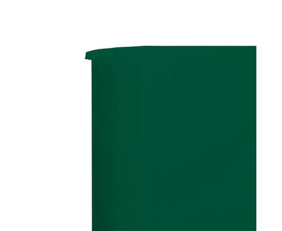 Paravan anti-vânt cu 5 panouri, verde, 600 x 120 cm, textil, 4 image