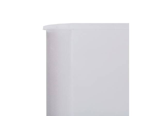 Paravan anti-vânt cu 5 panouri alb nisipiu 600x120 cm textil, 4 image