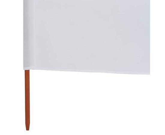 Paravan anti-vânt cu 6 panouri, alb nisipiu, 800x160 cm textil, 5 image
