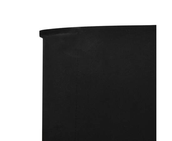Paravan anti-vânt cu 6 panouri, negru, 800 x 120 cm, textil, 4 image