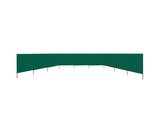 Paravan anti-vânt cu 9 panouri, verde, 1200x120 cm, textil, 3 image