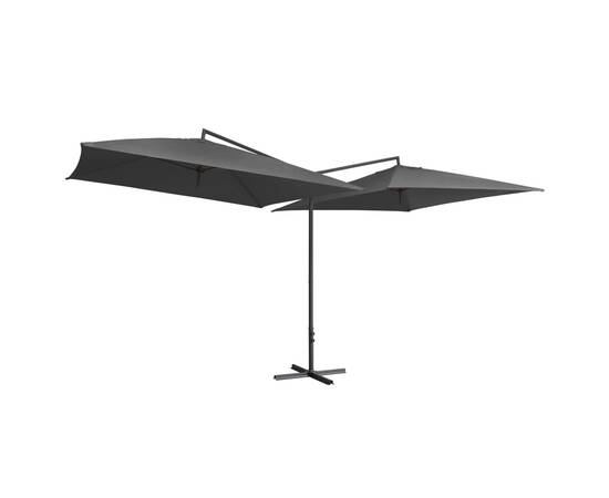 Umbrelă de soare cu stâlp din oțel, antracit, 250x250 cm, 3 image