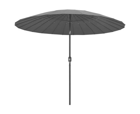 Umbrelă de soare de exterior, stâlp aluminiu, antracit, 270 cm