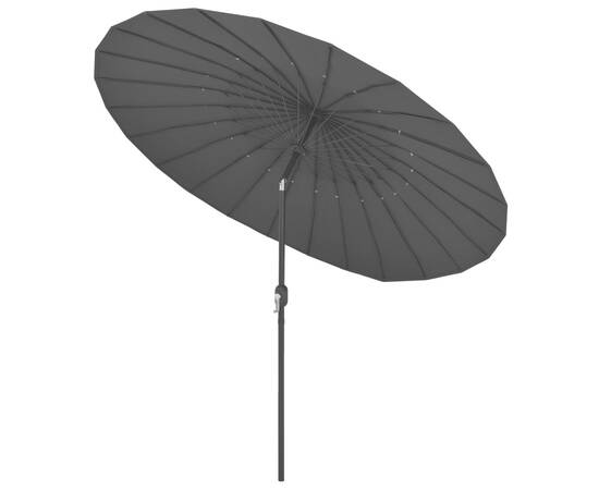 Umbrelă de soare de exterior, stâlp aluminiu, antracit, 270 cm, 4 image