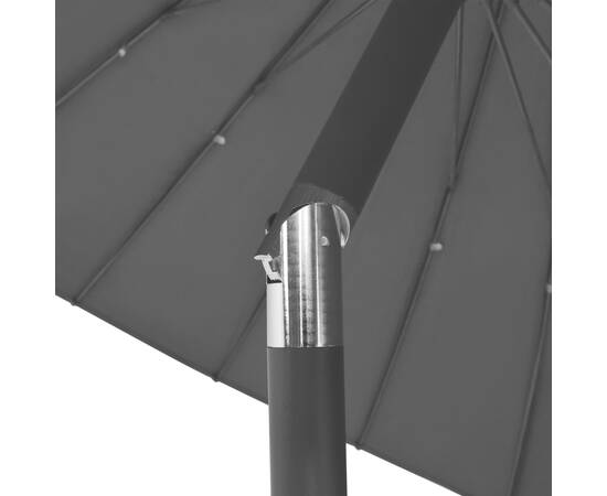 Umbrelă de soare de exterior, stâlp aluminiu, antracit, 270 cm, 5 image