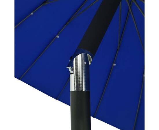 Umbrelă de soare de exterior, stâlp aluminiu, azuriu, 270 cm, 6 image