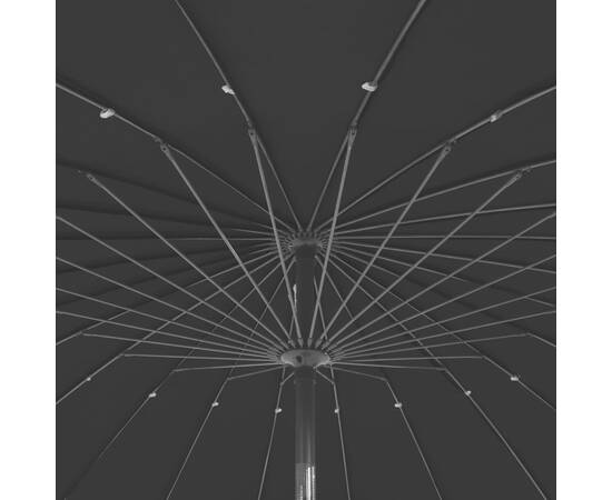 Umbrelă de soare de exterior, stâlp aluminiu, negru, 270 cm, 2 image