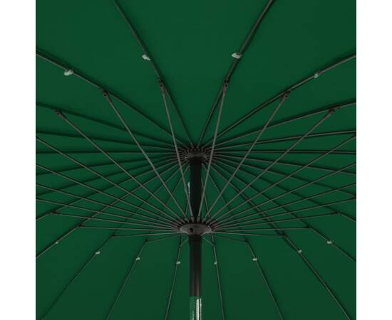 Umbrelă de soare de exterior, stâlp aluminiu, verde, 270 cm, 2 image