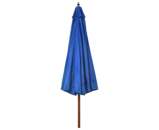 Umbrelă de soare de exterior, stâlp lemn, azuriu, 330 cm, 4 image