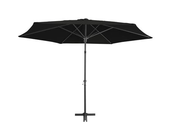 Umbrelă de soare de exterior cu stâlp din oțel, negru, 300 cm, 4 image