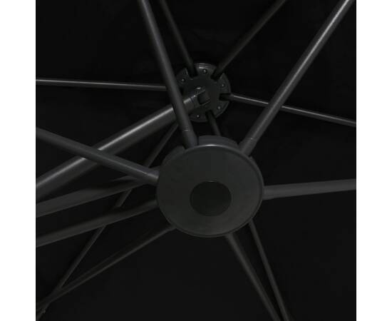Umbrelă de soare de exterior cu stâlp din oțel, negru, 300 cm, 2 image