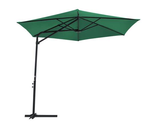 Umbrelă de soare de exterior cu stâlp din oțel, verde, 300 cm, 3 image