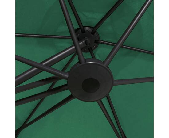 Umbrelă de soare de exterior cu stâlp din oțel, verde, 300 cm, 2 image