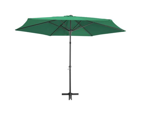 Umbrelă de soare de exterior cu stâlp din oțel, verde, 300 cm, 4 image