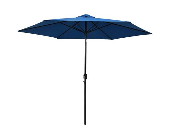 Umbrelă de soare de exterior cu stâlp metalic, azur, 300 cm