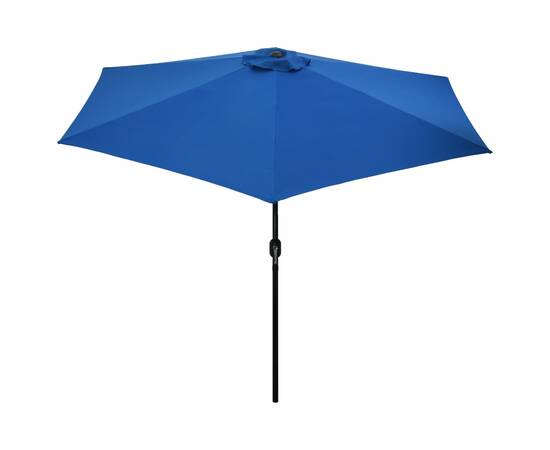 Umbrelă de soare de exterior cu stâlp metalic, azur, 300 cm, 3 image