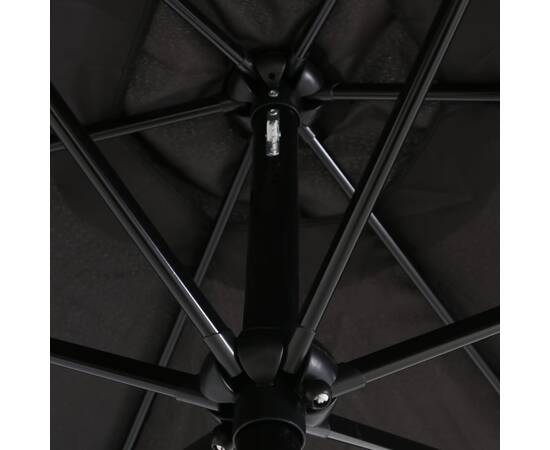 Umbrelă de soare de exterior cu stâlp metalic, negru, 300 cm, 2 image